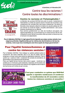 Contre Tous Les Racismes Et Les Discriminations SUD Rail PSE