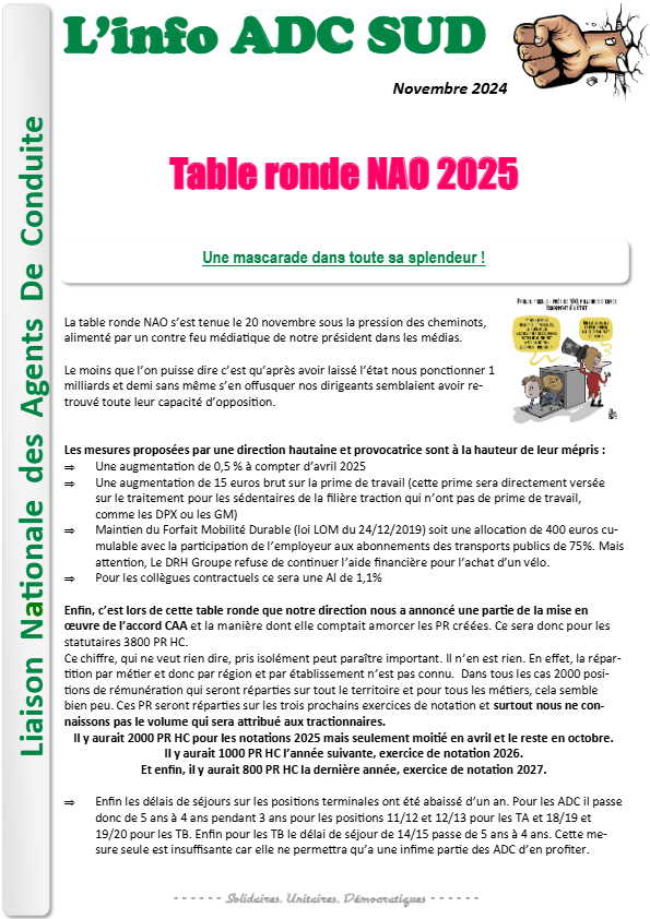 NAO 2025 Une mascarade dans toute sa splendeur !