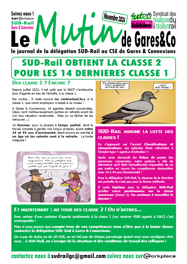 Le Mutin Gares&Co Quelles classes ?